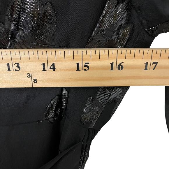 Bar iii Black Cocktail Party Dress Deep V Sheer Sleeves Shimmer NYE NWT M - Picture 7 of 10